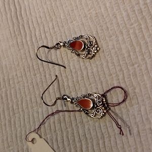 Red Coral inlaid Earrings 7/3/24